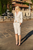 Blazer Casaqueto Acinturado Off White Anne Fernandes