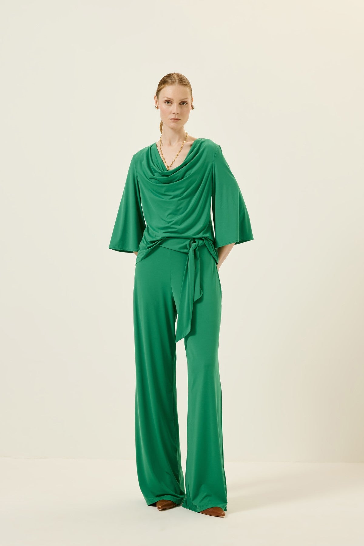 Blusa Bio Jersey Jabot Degagê Lucidez