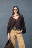 Blusa Manga Morcego Tricot Marrom Anne Fernandes