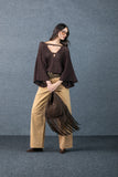 Blusa Manga Morcego Tricot Marrom Anne Fernandes