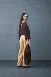 Blusa Manga Morcego Tricot Marrom Anne Fernandes