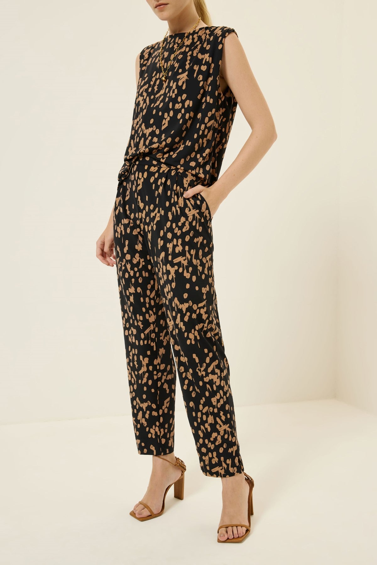Calça Fenda Bio Jersey Estampa Melodia Lucidez