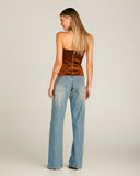 Calça Jeans Reta com Fenda Anne Fernandes