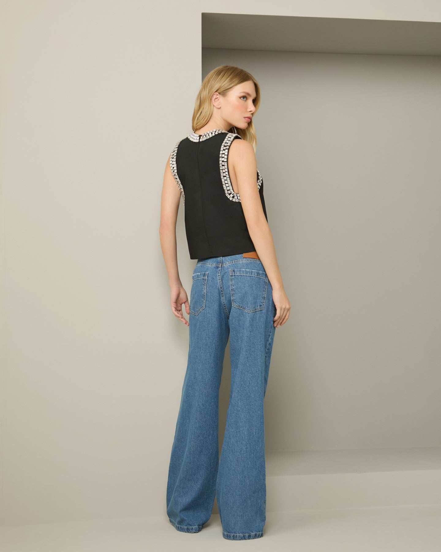 Calça Jeans com Friso Anne Fernandes