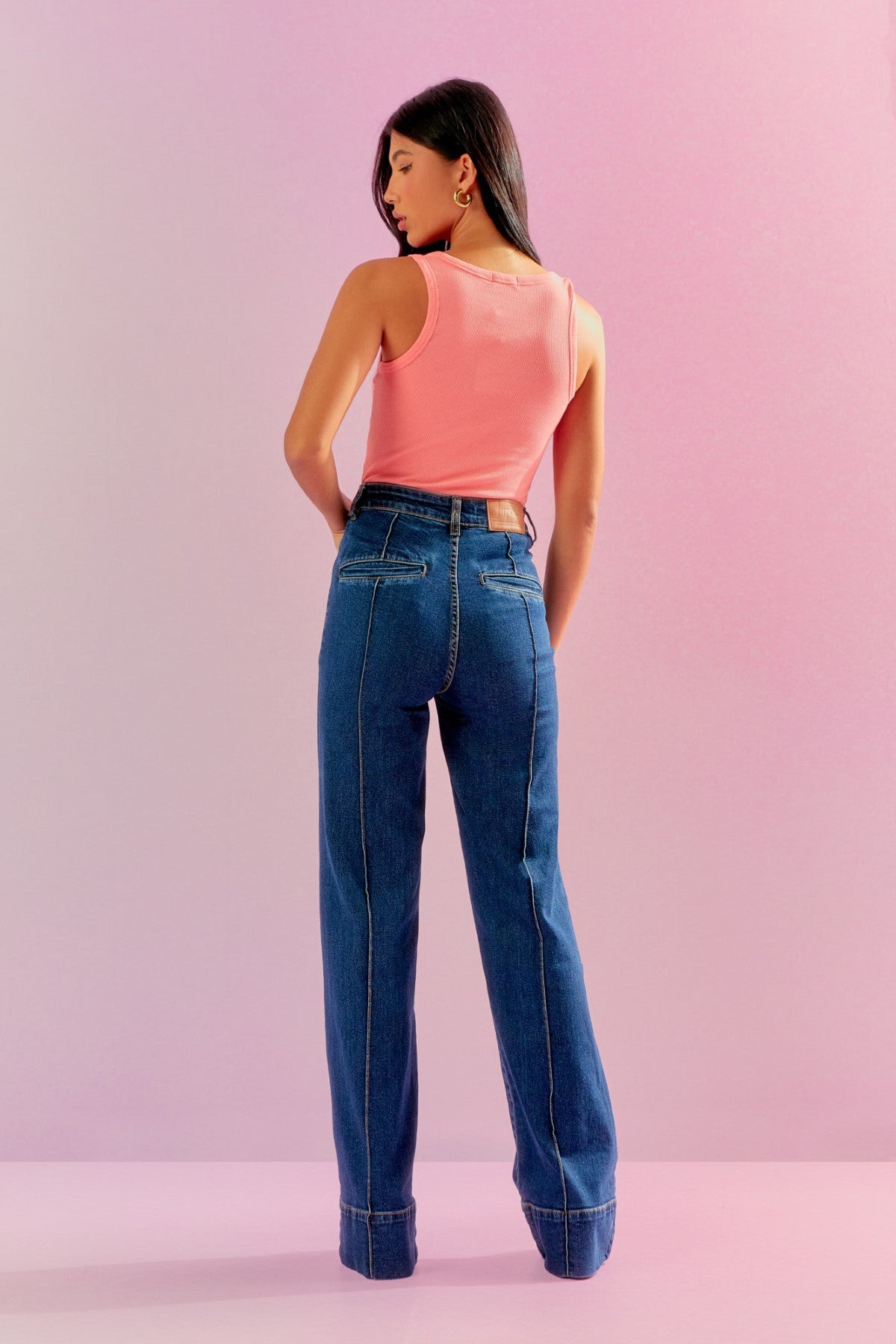 Calça Nervuras Jeans Escuro Litt