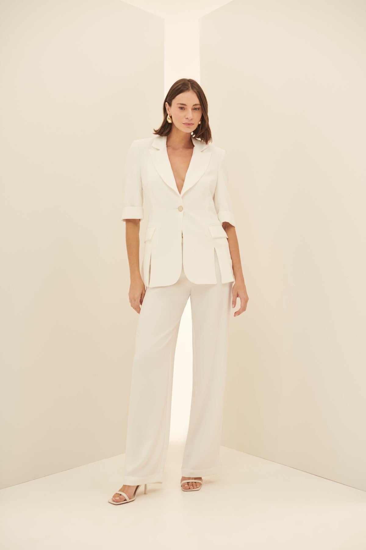 Calça Reta com Cinto Off White Alphorria