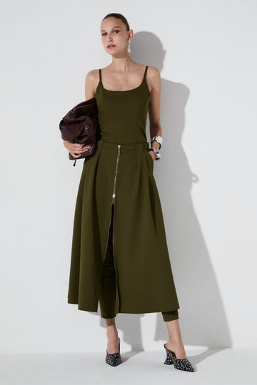 Calça com Saia Technoblock Ludovica Verde Milano Lafort