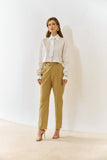 Camisa Cropped com Gravata Branca Anne Fernandes