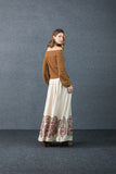 Blusa Tricot Ombro a Ombro Caramelo Anne Fernandes