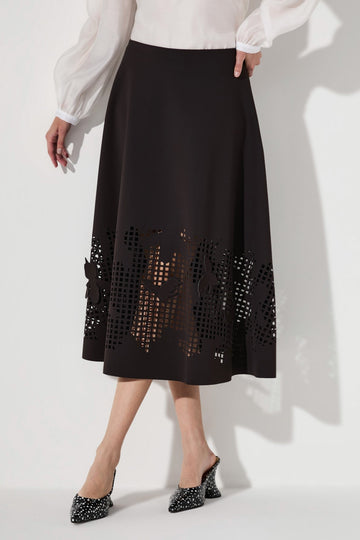 Saia Midi Technoblock Beatrice Marrom Coffee Lafort