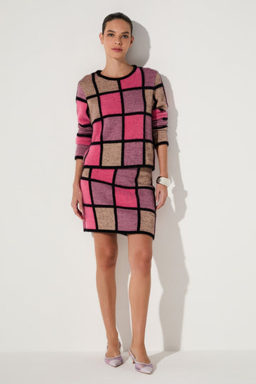 Saia Mini Monica Tricot Grid Orquidea Lafort