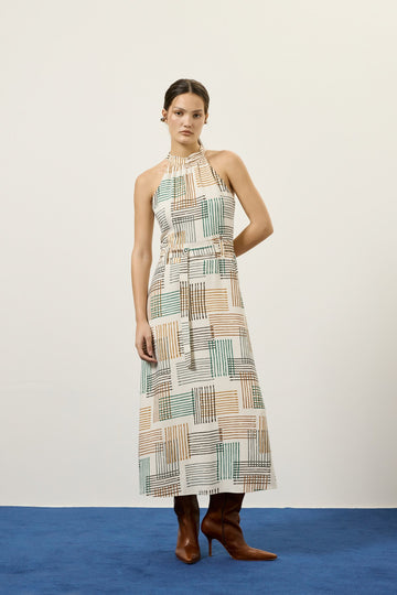 Vestido Cinto Estampa Bateria Lucidez