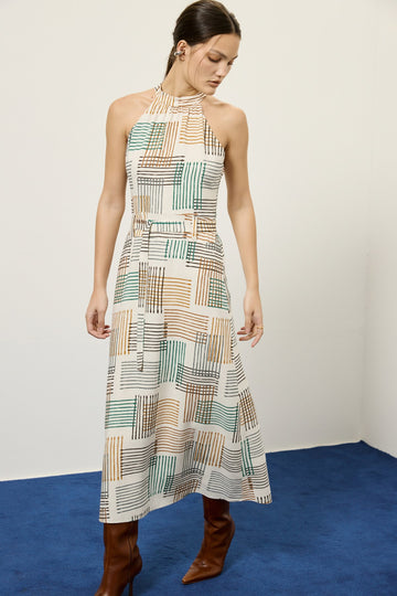 Vestido Cinto Estampa Bateria Lucidez