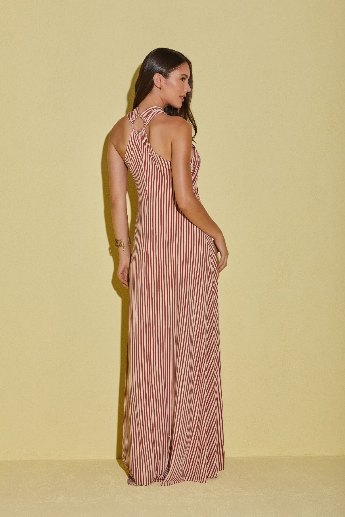 Vestido Longo Fluity Listrado Nice Voar