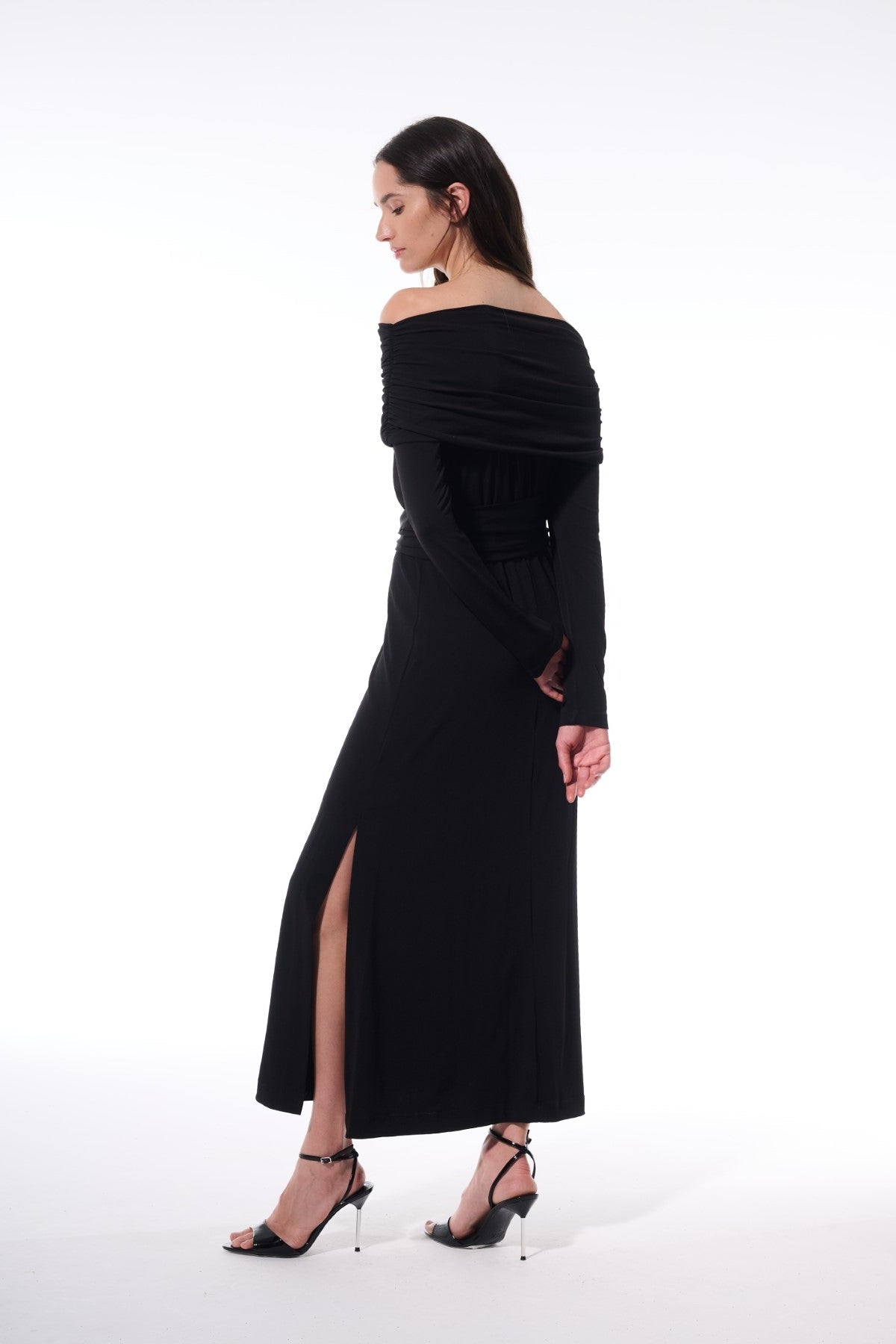 Vestido Maxi Gola Franzida Cinto Alphorria