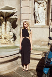 Vestido Maxi Midi Recortes Metal Preto Anne Fernandes