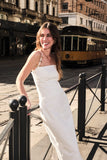 Vestido Midi Alça Laços Off White Anne Fernandes