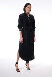 Vestido Midi Manga Longa e Faixa Alphorria