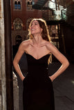 Vestido Midi Sem Alças Preto Anne Fernandes