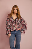 Bata Babados Chiffon Floral Anne Fernandes