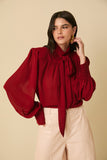 Bata Chiffon Laço Ruby Red Anne Fernandes