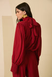 Bata Chiffon Laço Ruby Red Anne Fernandes