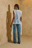 Bata Pontas Renda Azul Candy Anne Fernandes