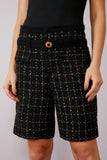 Bermuda Tweed Xadrez Preto Litt