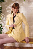 Blazer Alfaiataria Risca de Giz Amarelo Milk Litt