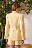 Blazer Alfaiataria Risca de Giz Amarelo Milk Litt