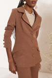 Blazer Crepe Mix Lapela Toffee Litt