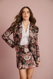 Blazer Curto Jacquard Floral Anne Fernandes