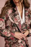 Blazer Curto Jacquard Floral Anne Fernandes