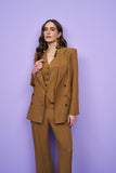 Blazer Lapela Dupla Caramelo Anne Fernandes