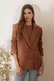 Blazer Oversized Malha Tresse Toffee Litt