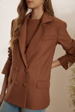 Blazer Oversized Malha Tresse Toffee Litt