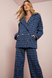 Blazer Oversized Tweed Azul Anne Fernandes