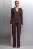 Blazer Slim Detalhe Metal Marrom Alphorria