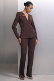 Blazer Slim Detalhe Metal Marrom Alphorria