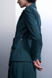 Blazer com Faixa Cintura Vazada Verde Escuro Alphorria