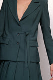 Blazer com Faixa Cintura Vazada Verde Escuro Alphorria