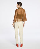 Blusa Babados Ginger Marrom Camurça Lafort