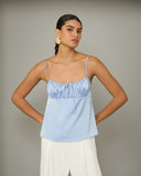 Blusa Busto Franzido Azul Claro Anne Fernandes