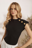 Blusa Canelada Naecocel Preta Litt