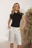 Blusa Canelada Naecocel Preta Litt