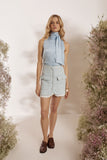 Blusa Cetim Monalisa Laço Baby Blue Litt