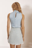 Blusa Cetim Monalisa Laço Baby Blue Litt