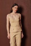 Blusa Corset Malha King Caqui Voar
