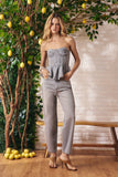 Blusa Corset Peplum Gray Jeans Litt