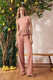 Blusa Crepe Mix Balonê Rosewood Litt